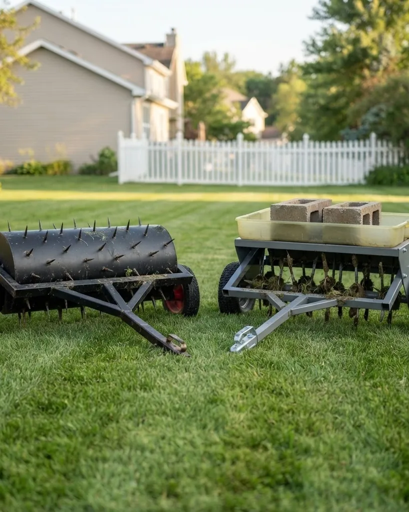 Detail view of real tow-behind models compared, spec by spec